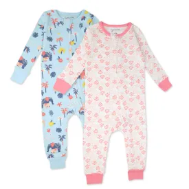 2-Pack Organic Cotton Pajamas in Elephant Bloom Print