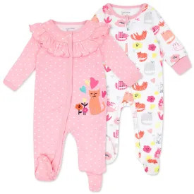 2-Pack Organic Cotton Sleep & Play in Caturday Print