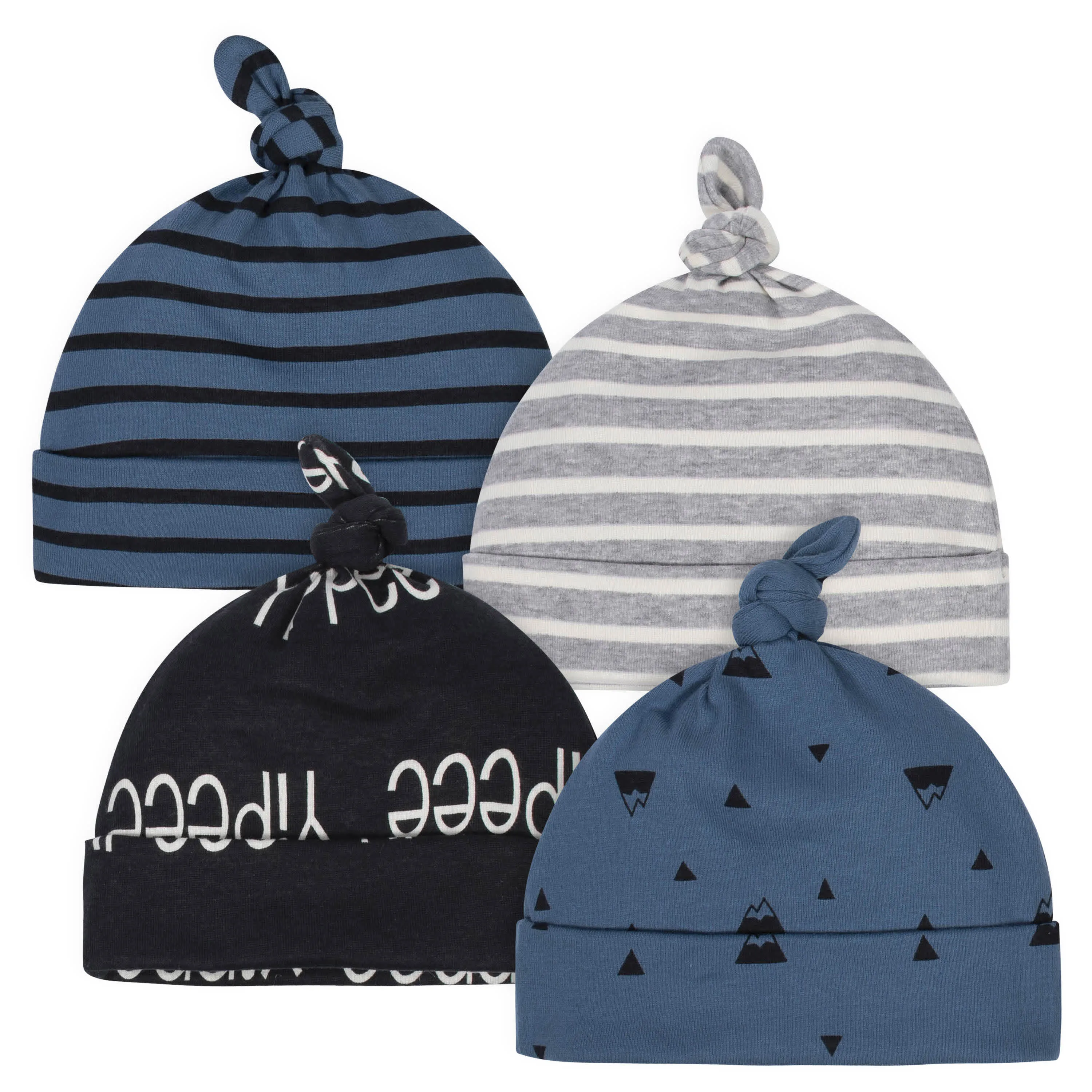 4-Pack Baby Boys Comfy Stretch Badger Caps