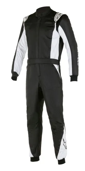 ALPINESTARS 3352722_119_46 ATOM Race suit, FIA 8856-2018, black/silver, Size 46