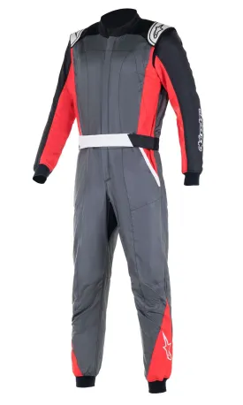 ALPINESTARS 3352722_1436_48 ATOM Race suit, FIA 8856-2018, anthracite/black/red, Size 48