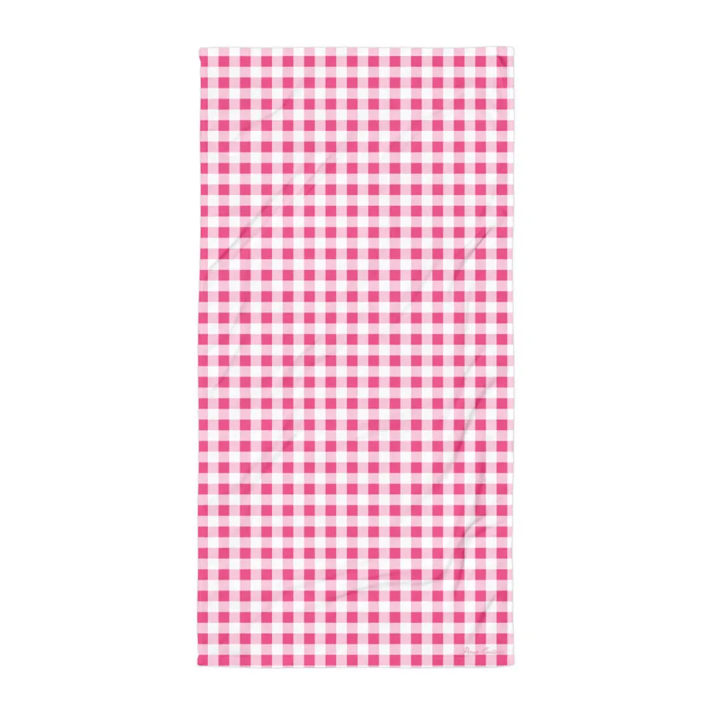 Arden Everything Nice Pink Gingham Beach & Bath Towel | Pinup Couture Home