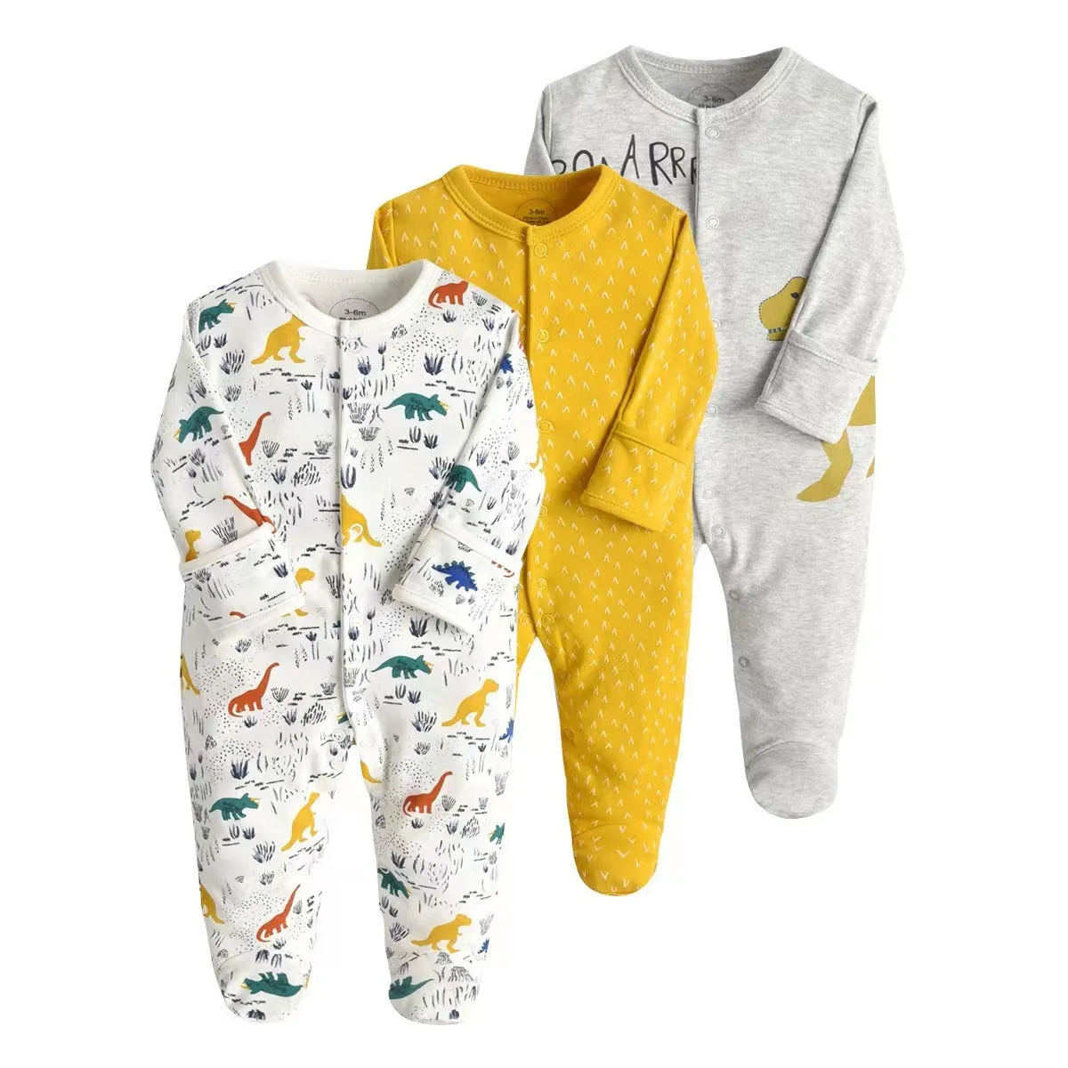 Baby Girls 3-Pack Sleep 'N Play Footies Multi Pack