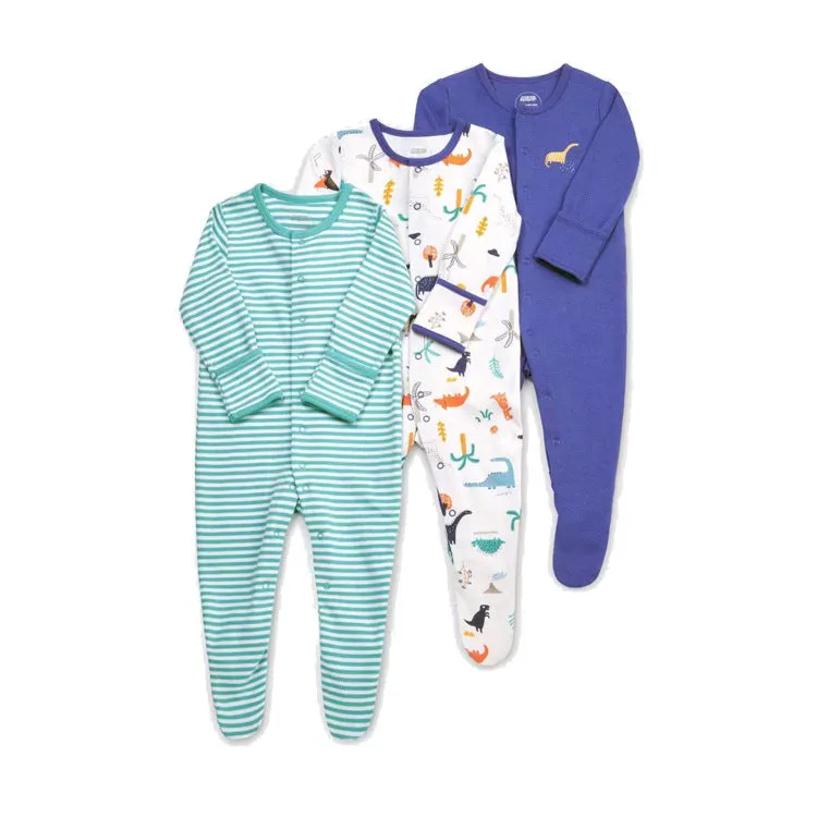 Baby Girls 3-Pack Sleep 'N Play Footies Multi Pack