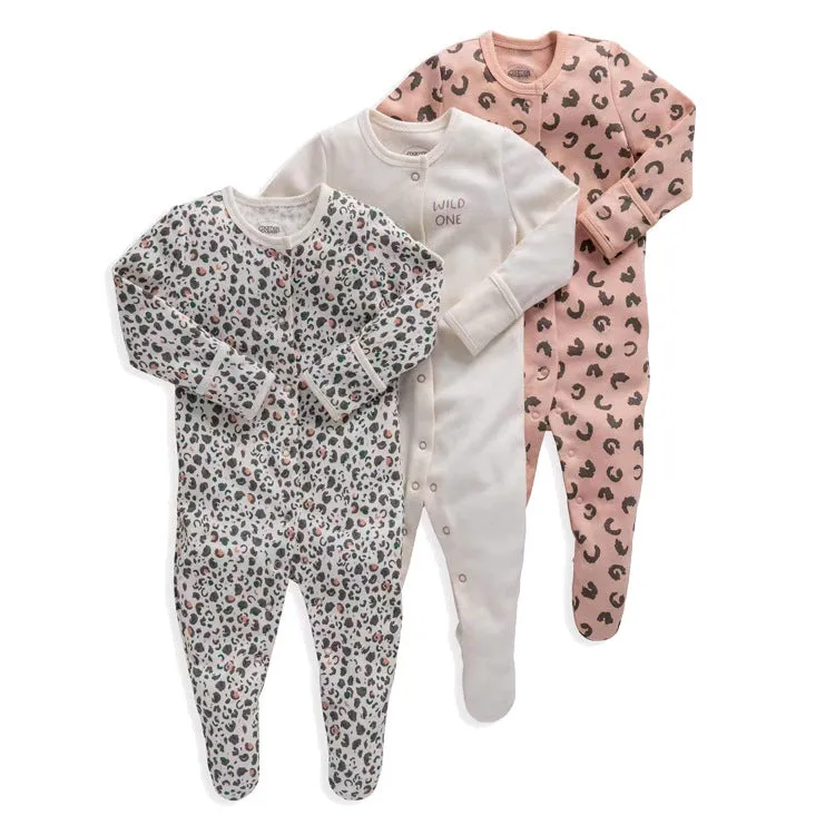 Baby Girls 3-Pack Sleep 'N Play Footies Multi Pack