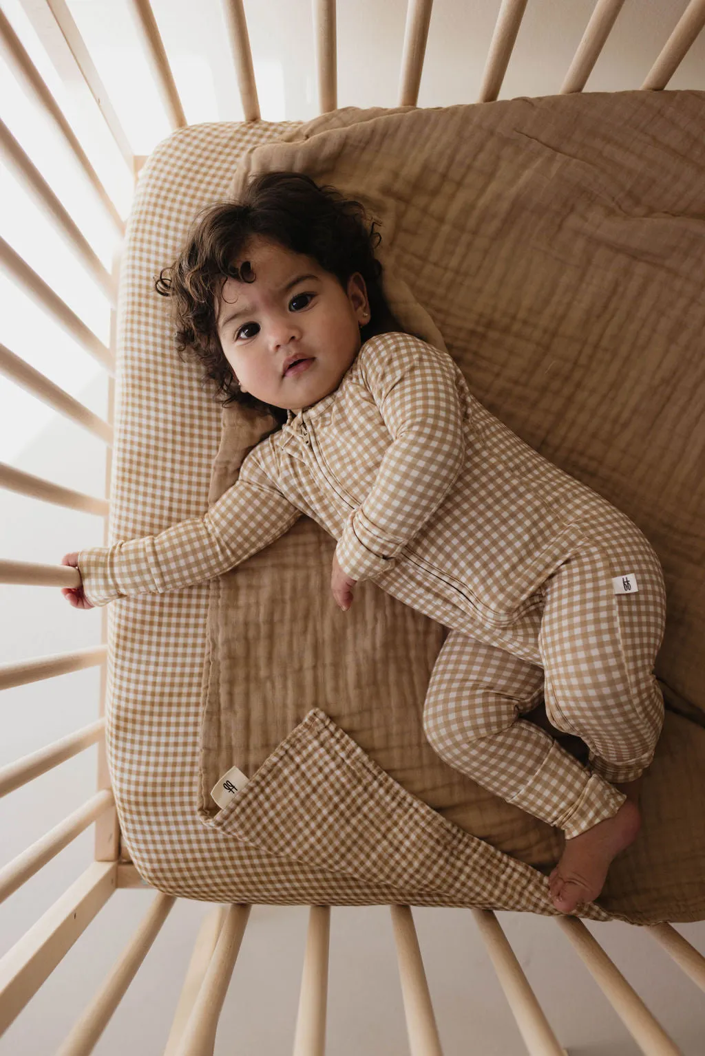 Bamboo Zip Pajamas | Golden Gingham