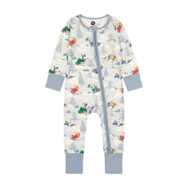 Bird & Bean Bamboo Footless Romper - Downhill Dino