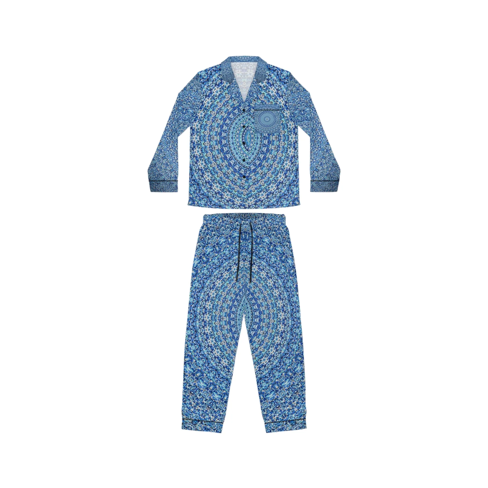 Blue Mandala - Inovax Women's Satin Pajamas