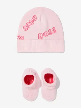 BOSS Baby Girls Hat And Booties Gift Set