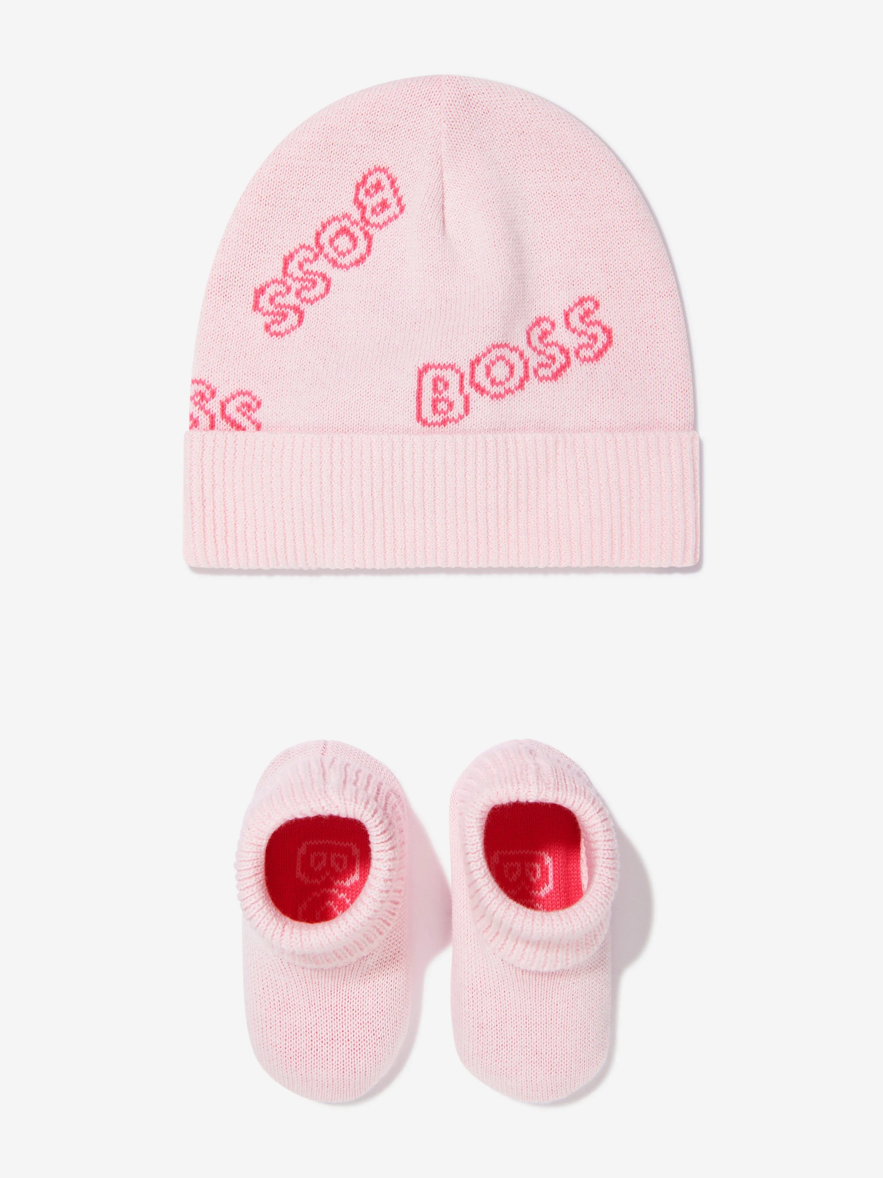 BOSS Baby Girls Hat And Booties Gift Set