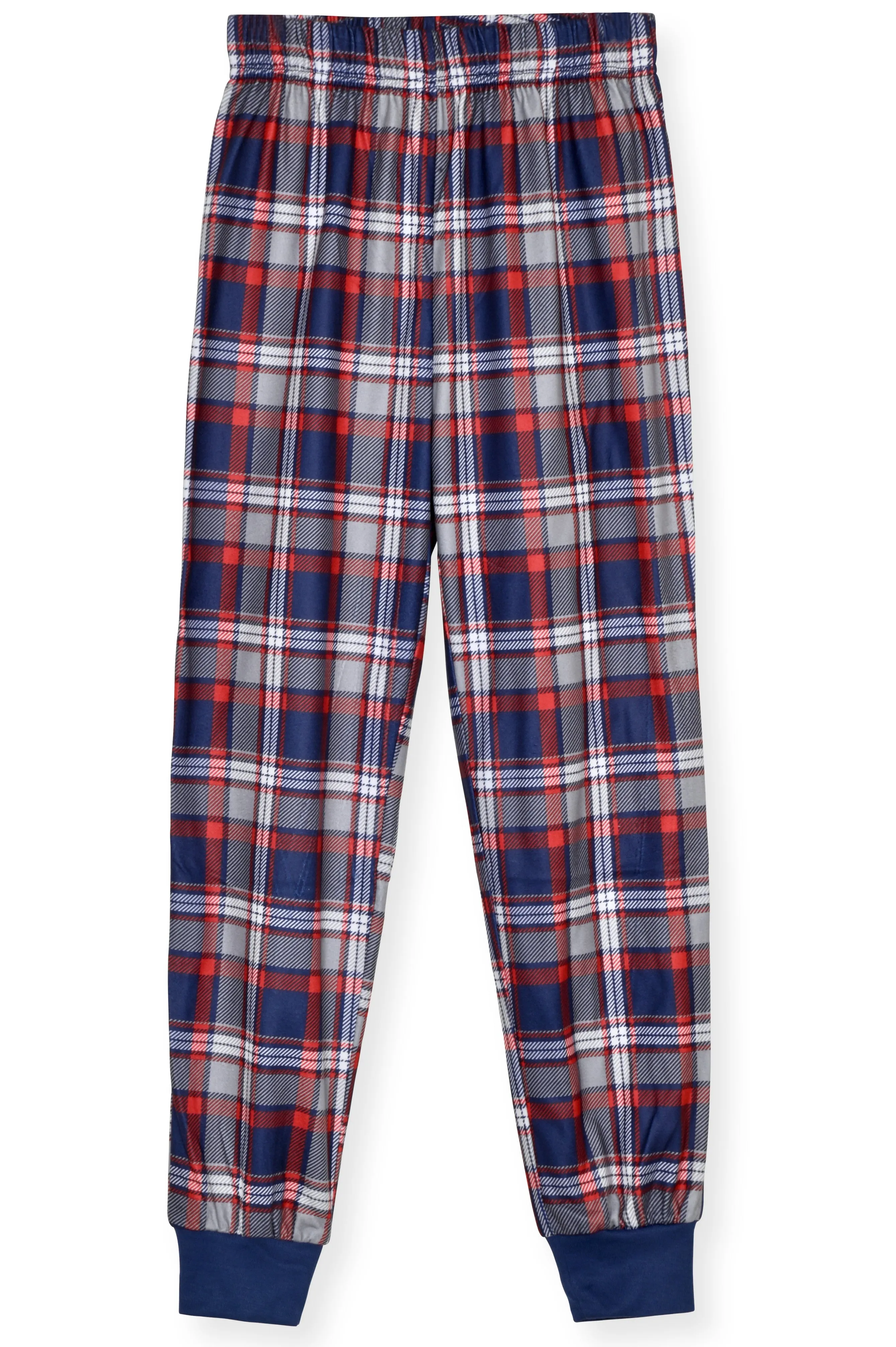 Boys 2-Piece Brushed Jersey Plaid Pajama Sets, Navy, Purple & Red Pajama Sets for Boys