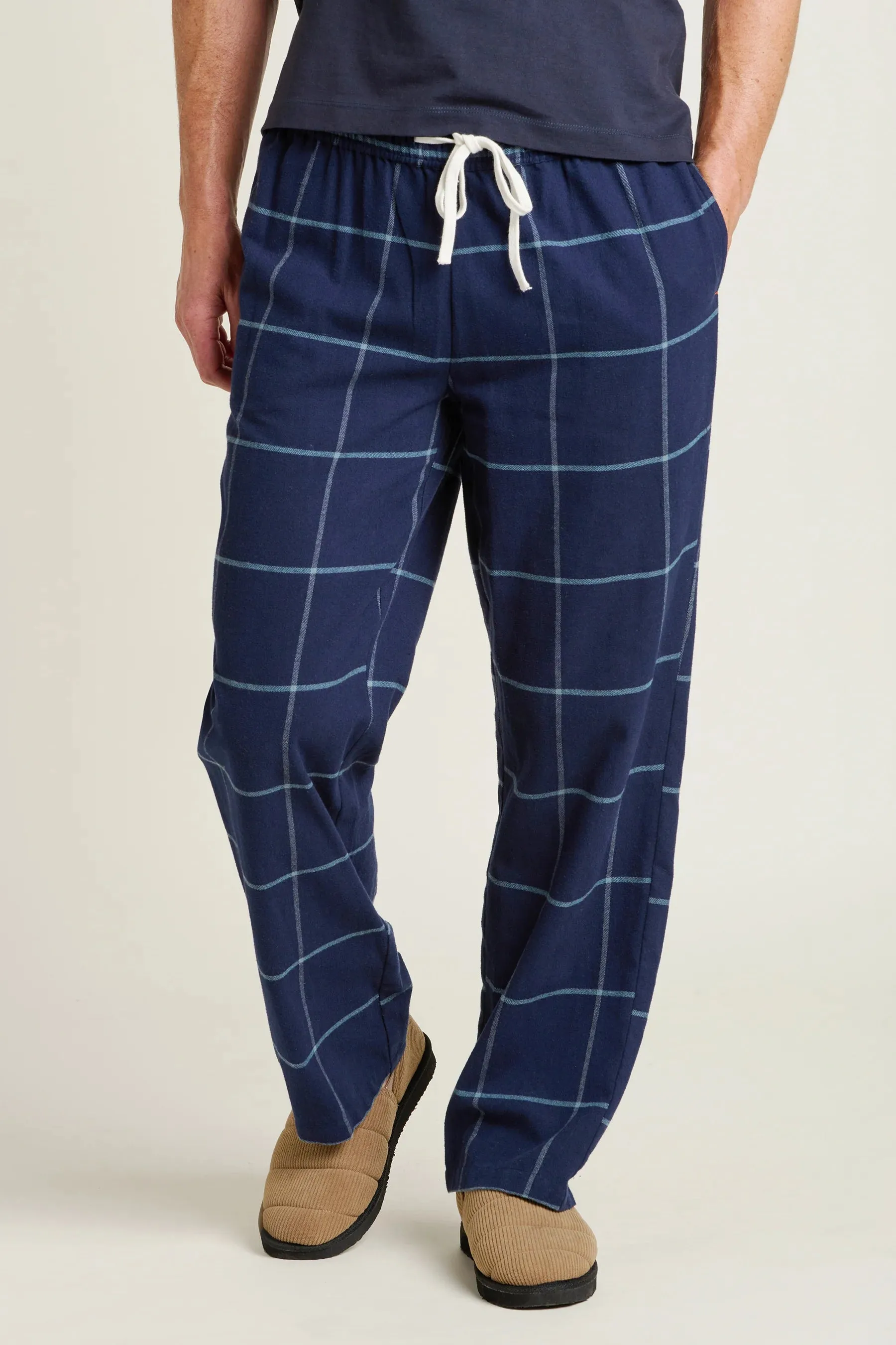 Brakeburn 34 Navy Check Pajama Bottoms