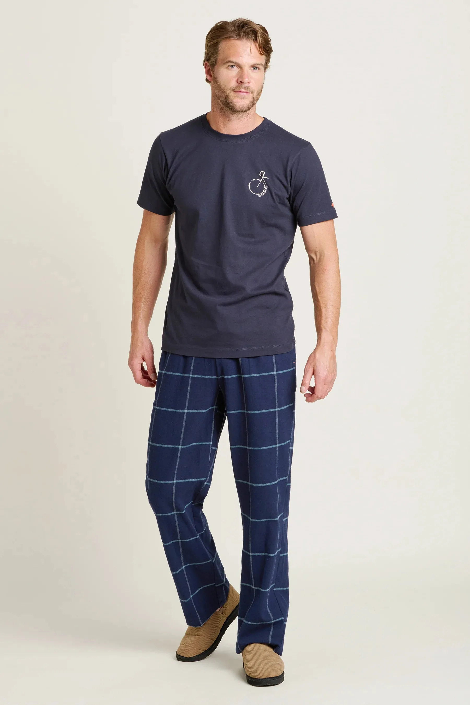 Brakeburn 34 Navy Check Pajama Bottoms