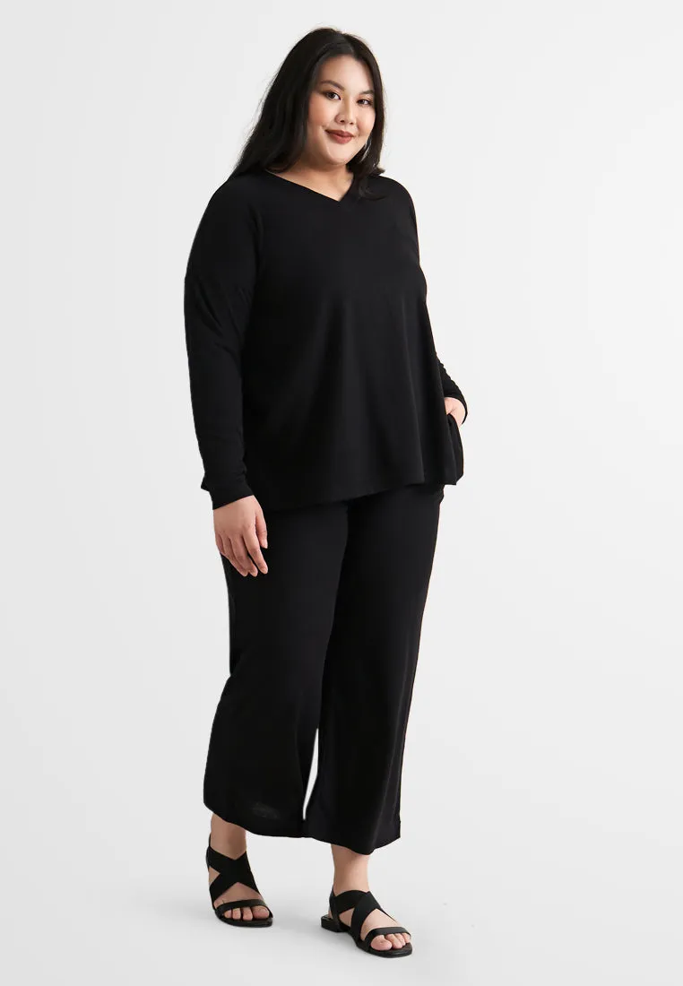 Caddy Comfy Ribbed Drawstring Ankle Pants