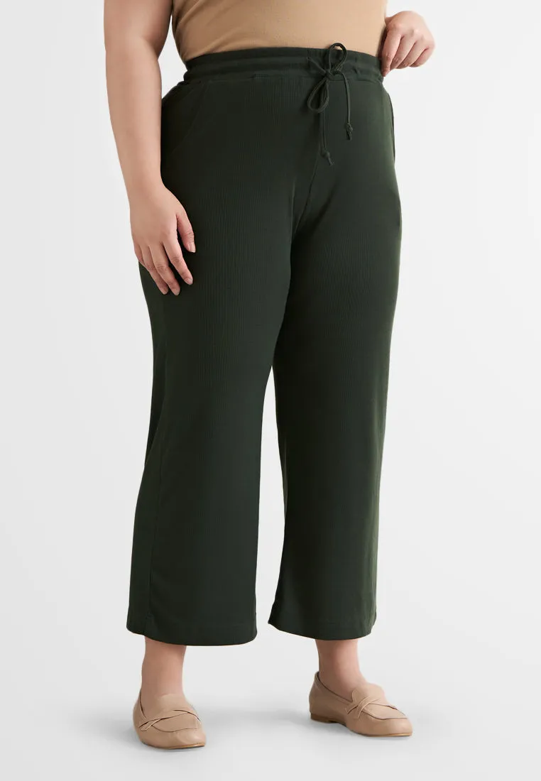 Caddy Comfy Ribbed Drawstring Ankle Pants