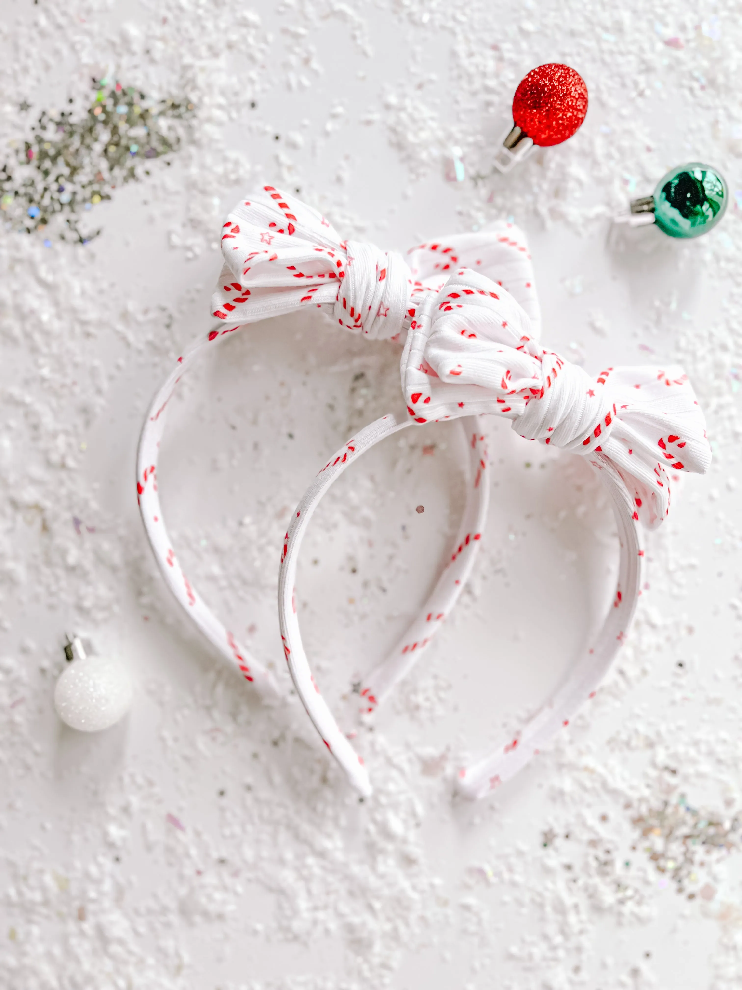 Candy Cane Bow Headband