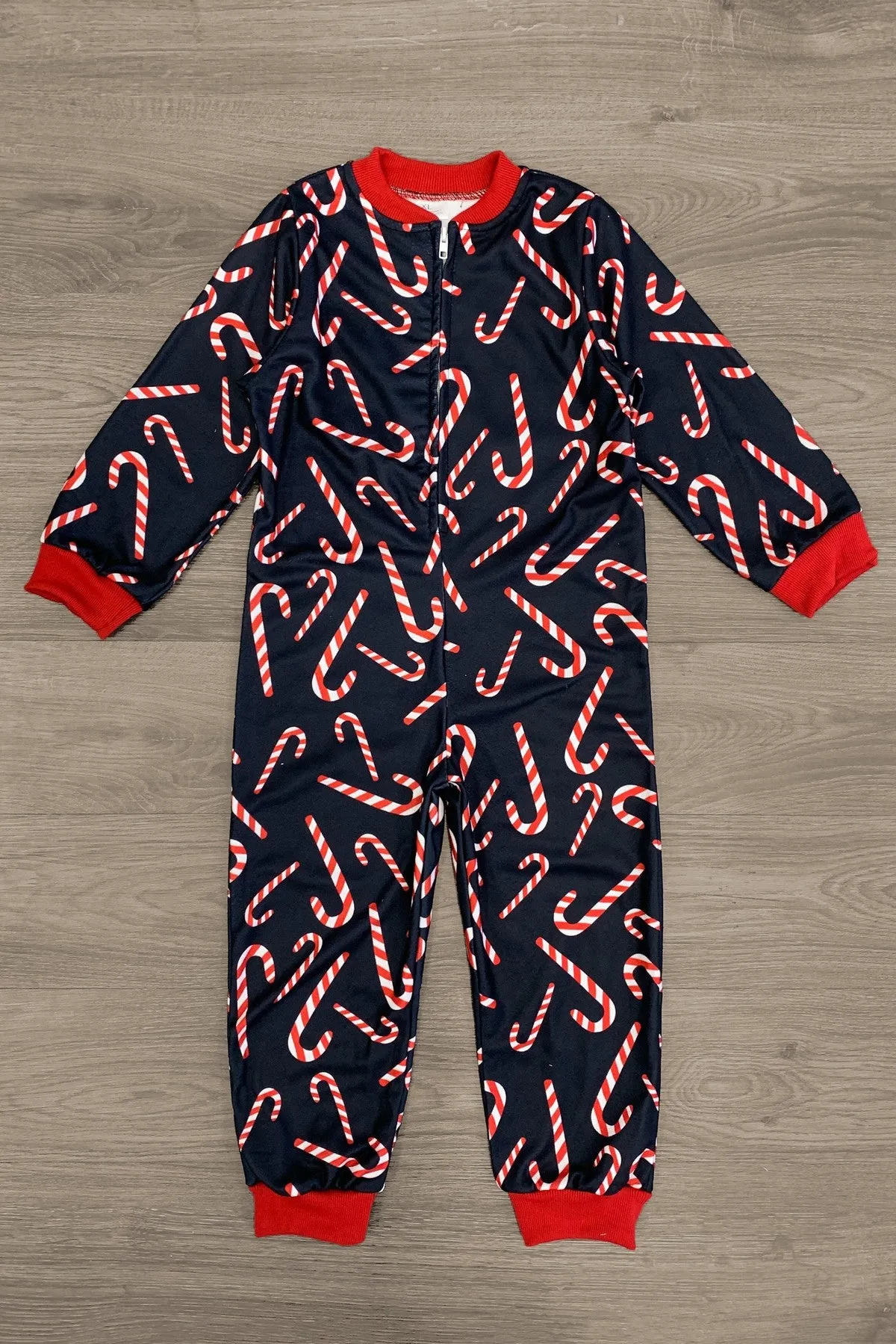 Candy Cane Onesie Family Pajamas - AND PET BANDANA!