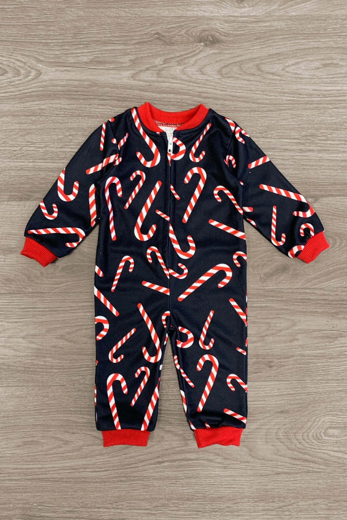 Candy Cane Onesie Family Pajamas - AND PET BANDANA!