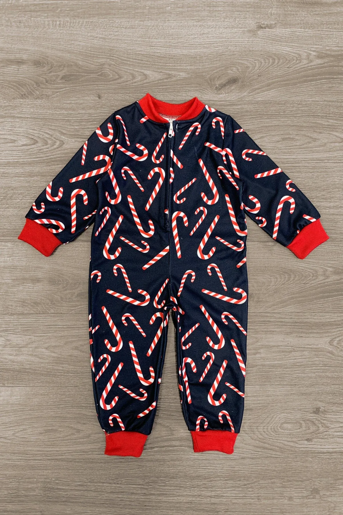 Candy Cane Onesie Family Pajamas - AND PET BANDANA!