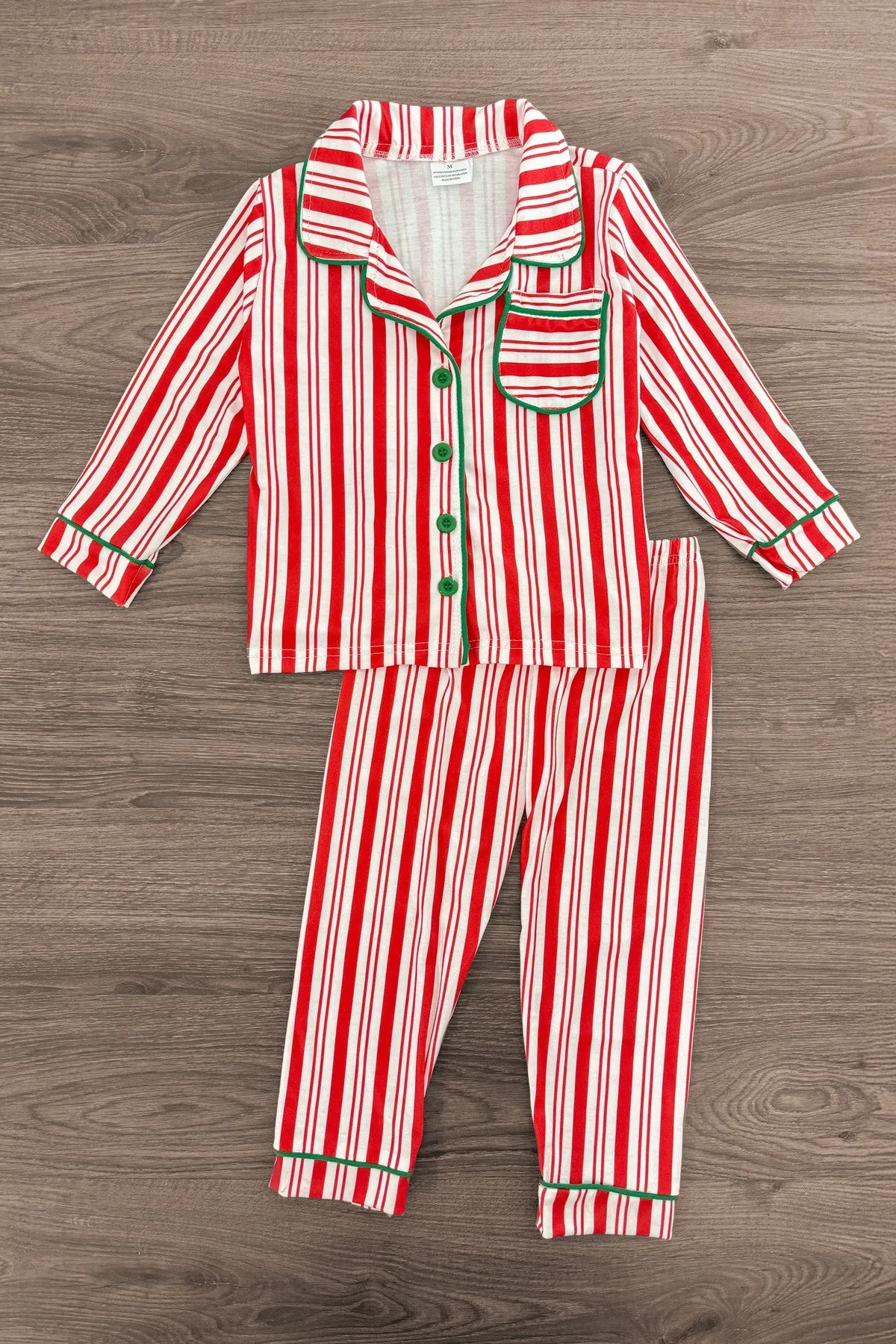 Candy Cane Stripe Family Pajamas - AND PET BANDANA!