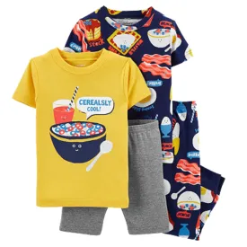 CARTER'S - BABY -  4-Piece Snug Fit T-shirt, Shorts and Pajama Set