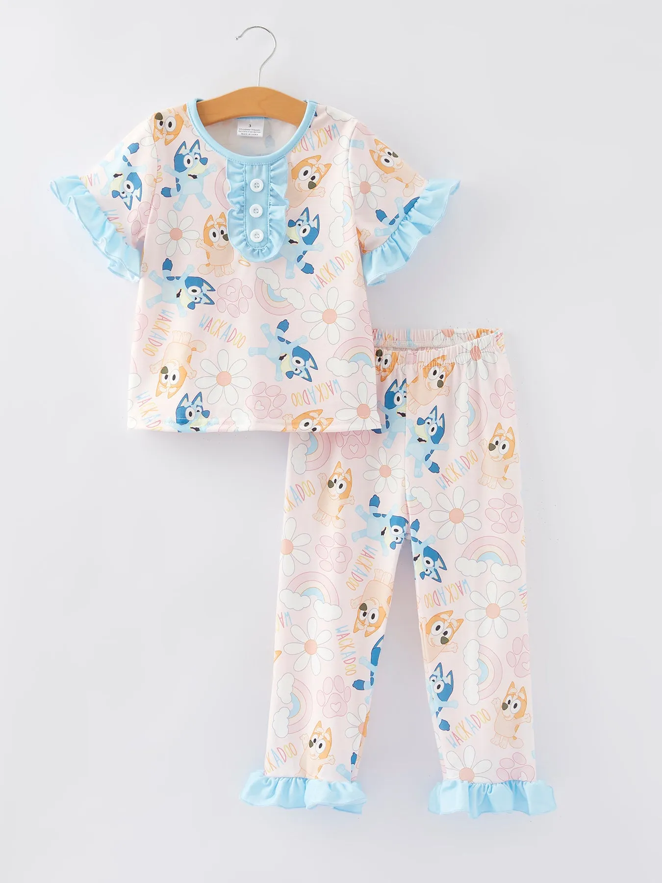 Cartoon Girls Print Pajama Outfit Set