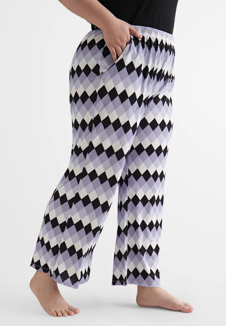 Cecilia Fun Printed Soft Ribbed Pants