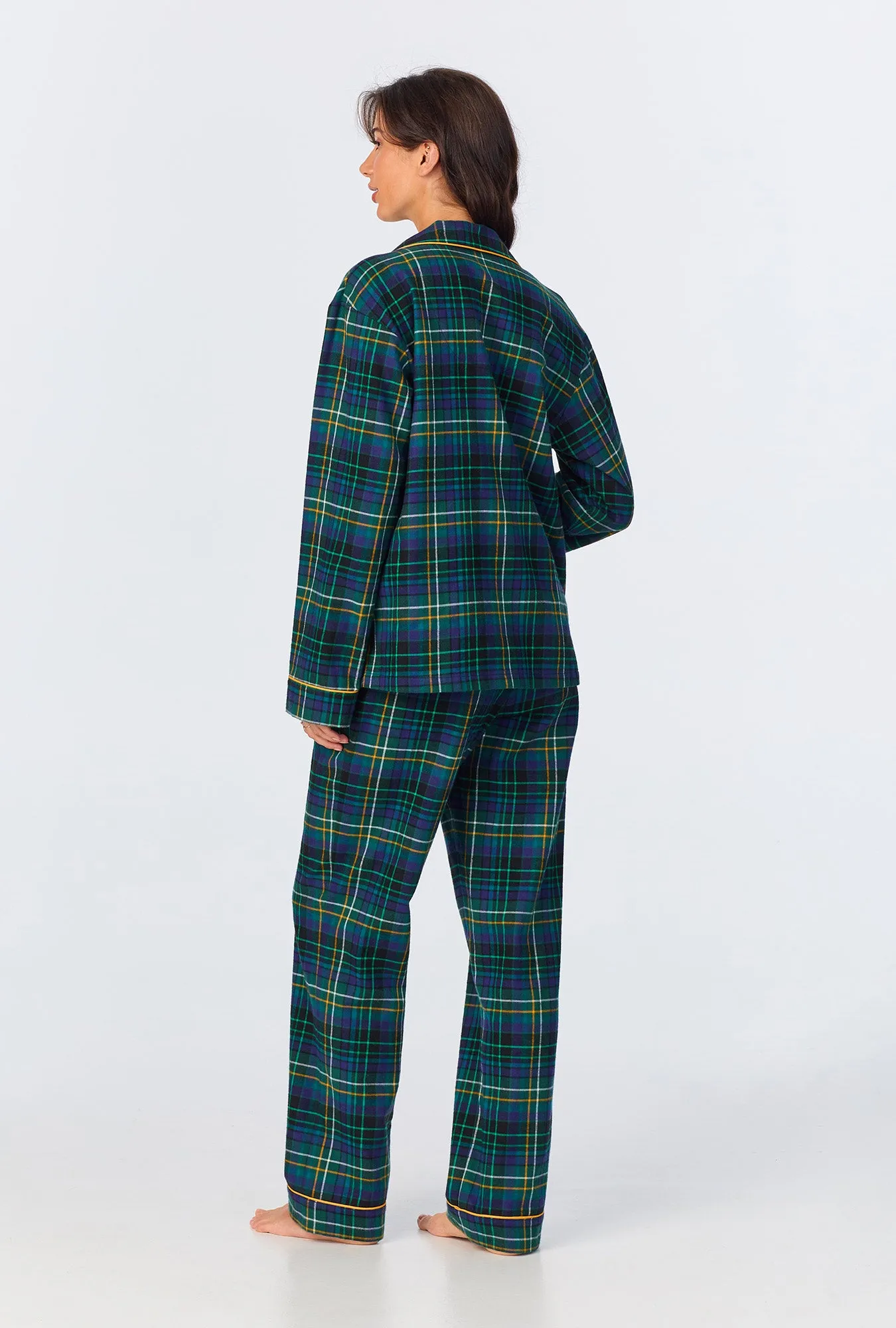 Celebration Plaid Long Sleeve Classic Woven Portuguese Flannel PJ Set