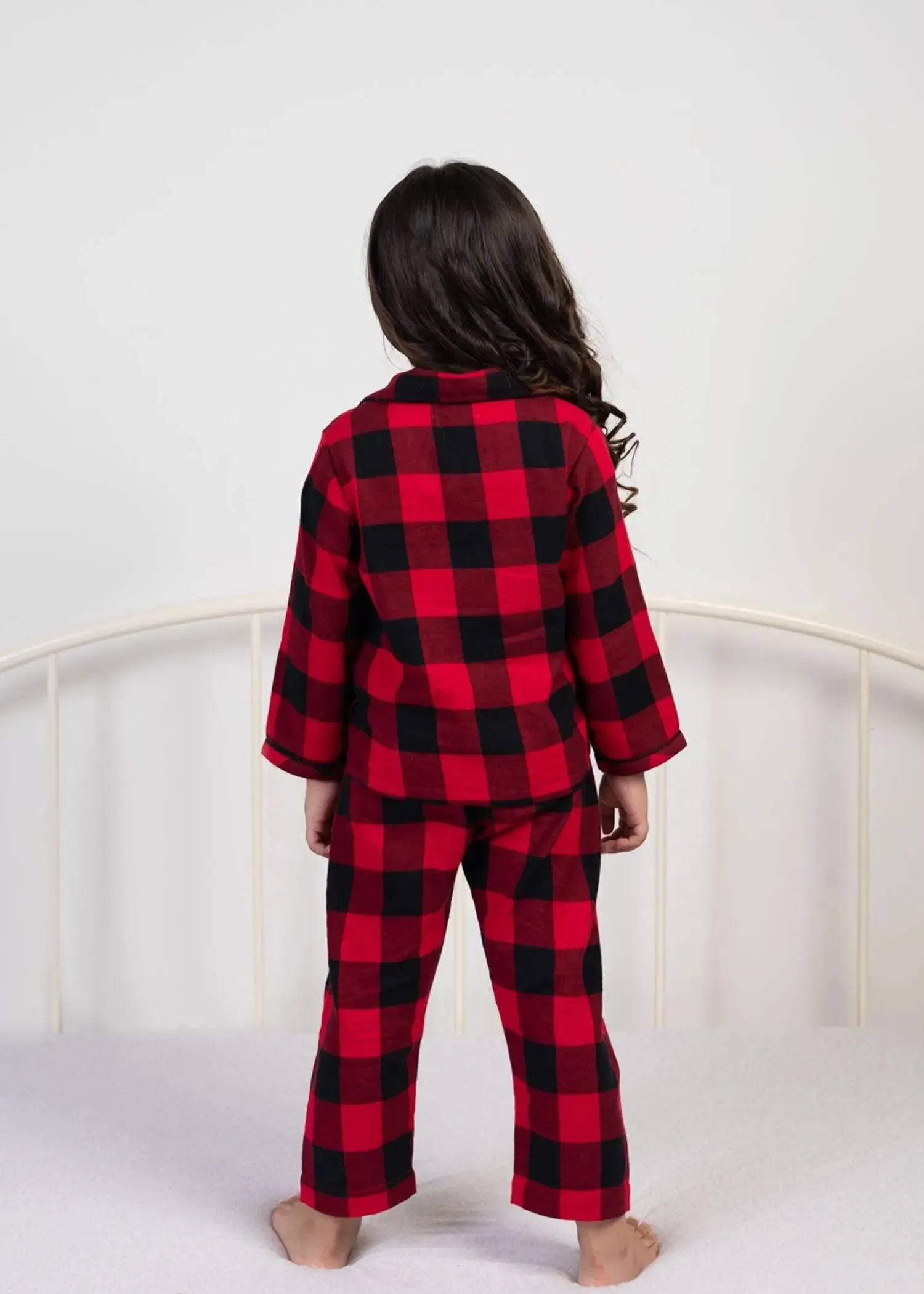 Checks Red Full Sleeves Nighsuit Unisex (1-14 Years)