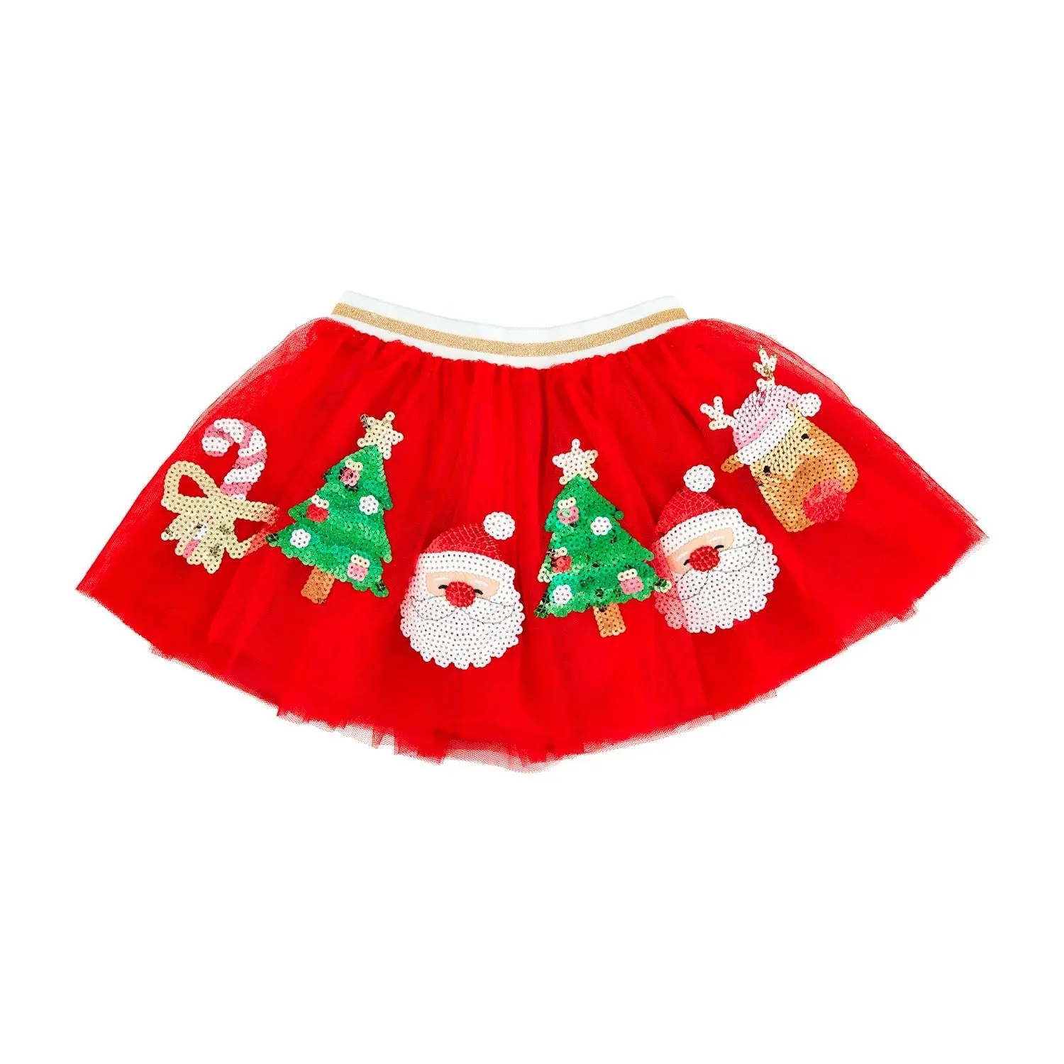 Christmas Sequin Tutu Skirt - Santa