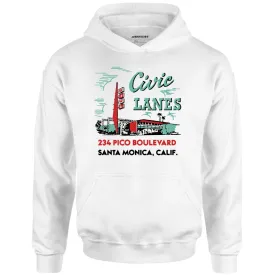 Civic Lanes - Santa Monica, CA - Vintage Bowling Alley - Unisex Hoodie