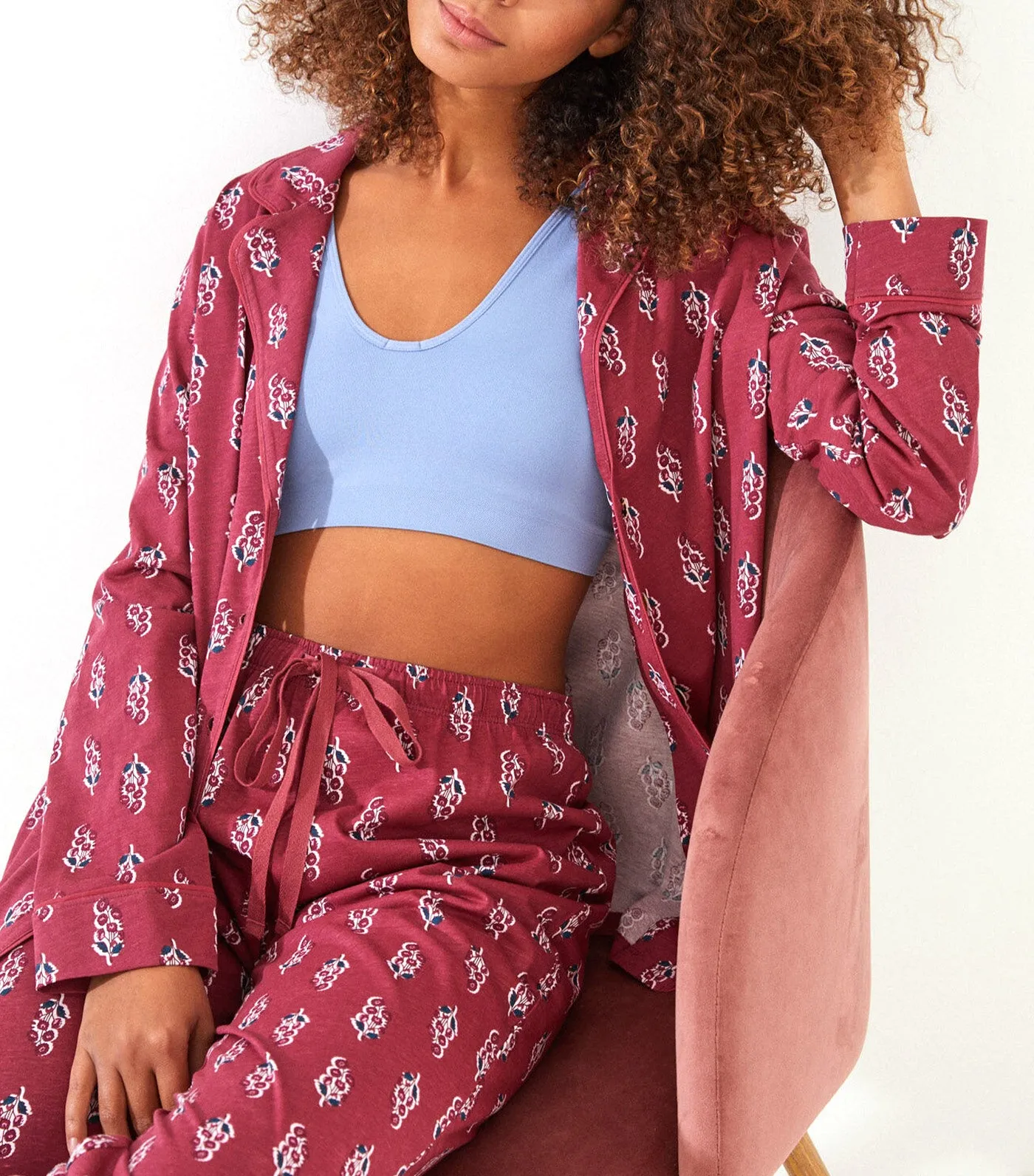 Classic Printed Pajamas Wine