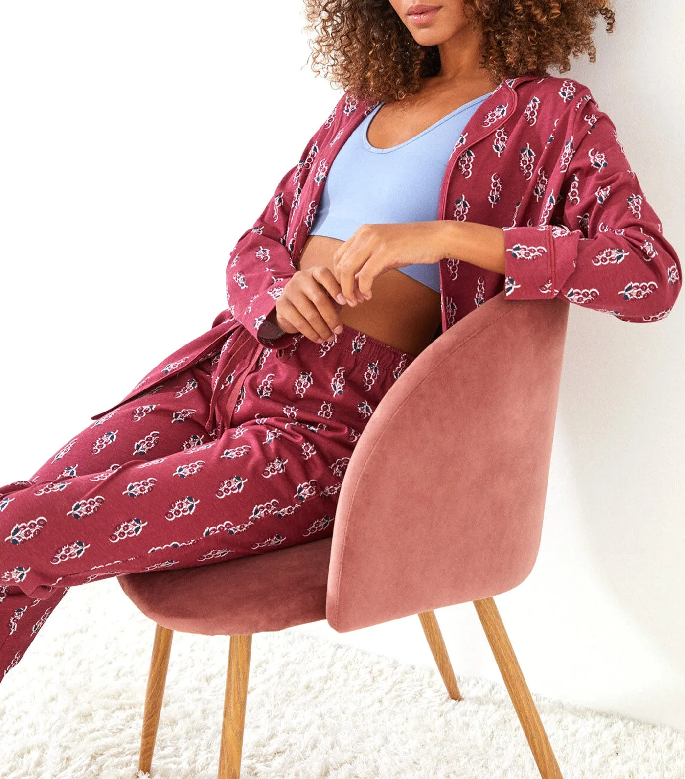 Classic Printed Pajamas Wine