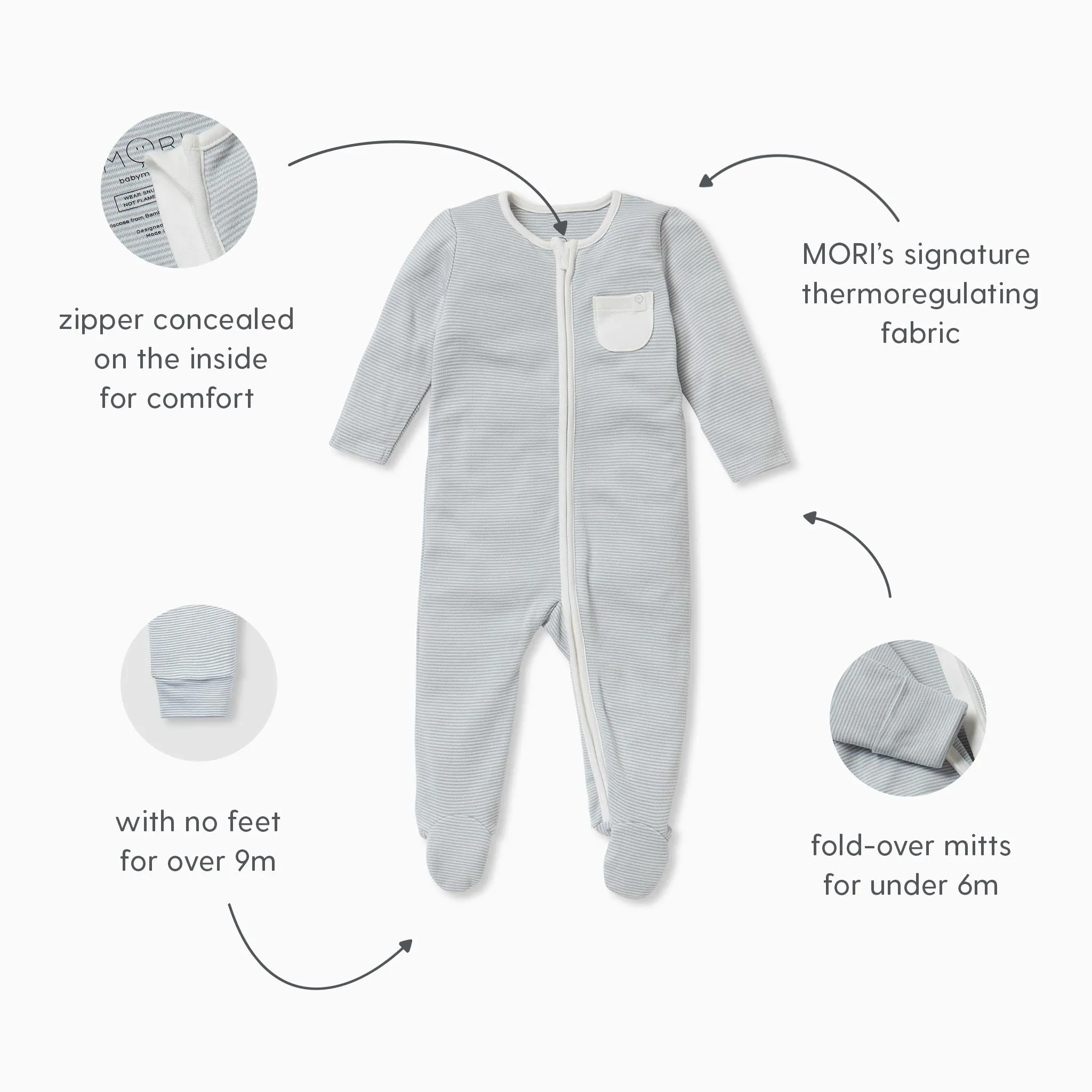 Clever Zip Baby Pajamas 7 Pack