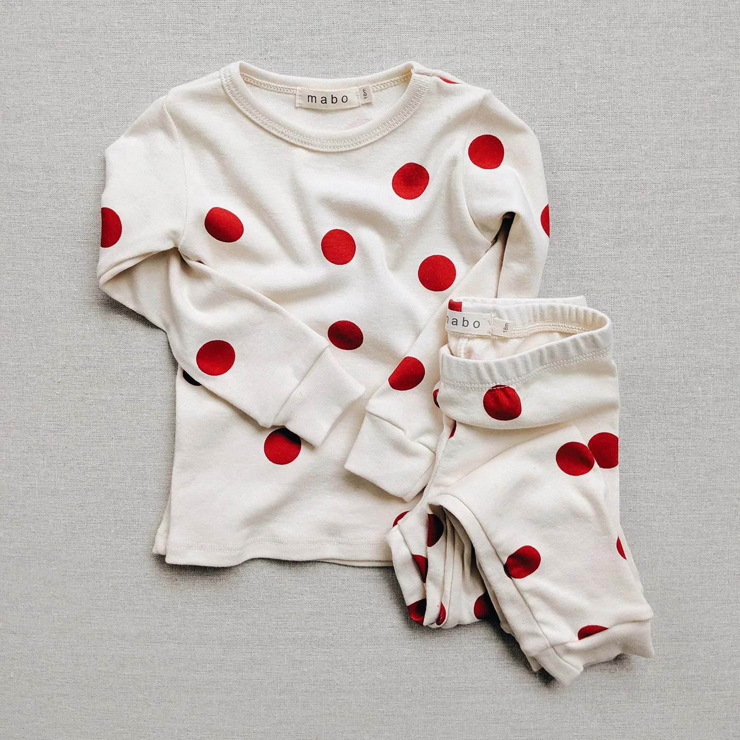 Cotton Spotted Pyjamas - Red