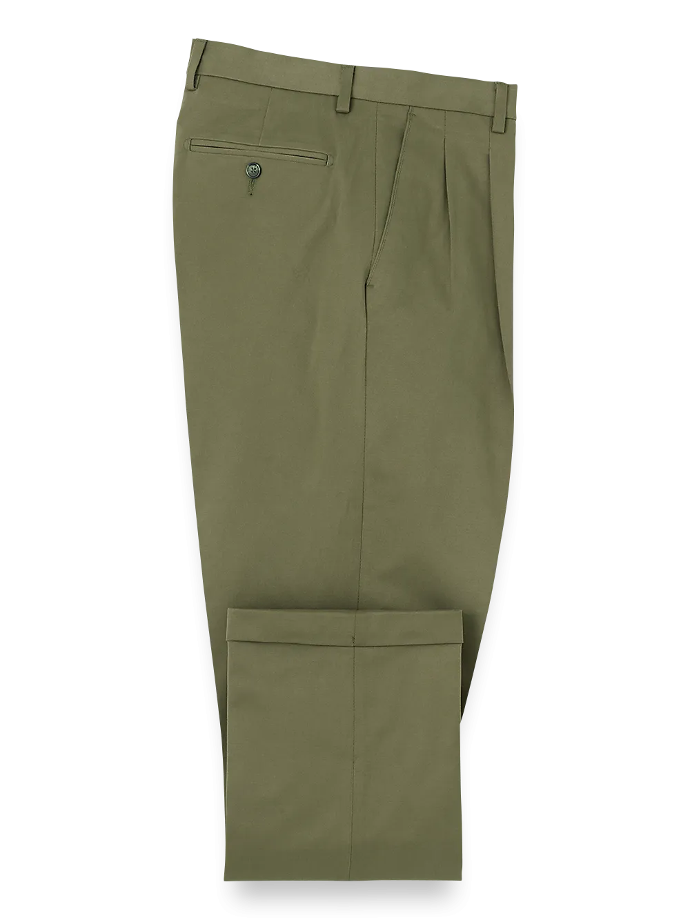 Cotton Stretch Twill Pants - Olive