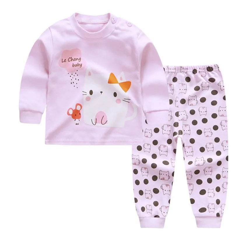 Cute Kitten, Happy Llama and Polka Kitten Baby and Toddler Pyjama Set of 3