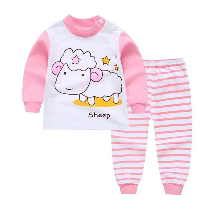 Cute Kitten, Happy Llama and Polka Kitten Baby and Toddler Pyjama Set of 3