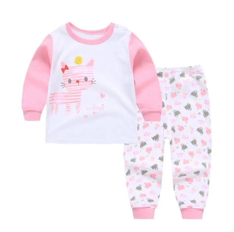 Cute Kitten, Happy Llama and Polka Kitten Baby and Toddler Pyjama Set of 3