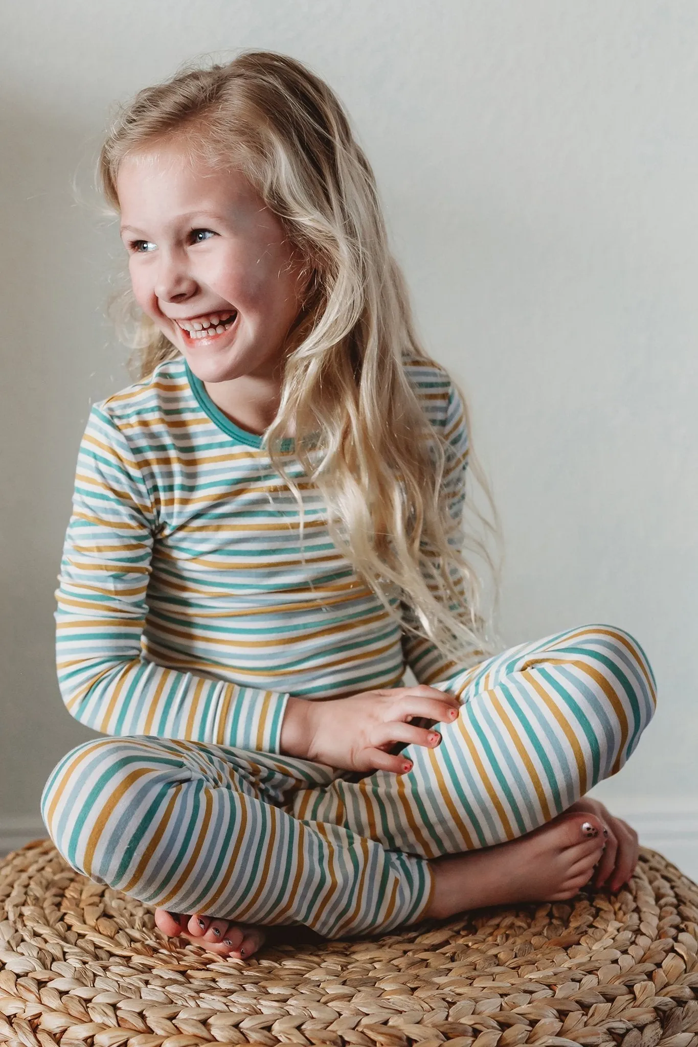 Dinosaurs-rawr Stripe Long Sleeve Pajama Set (2t-10y)