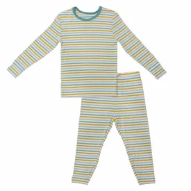 Dinosaurs-rawr Stripe Long Sleeve Pajama Set (2t-10y)