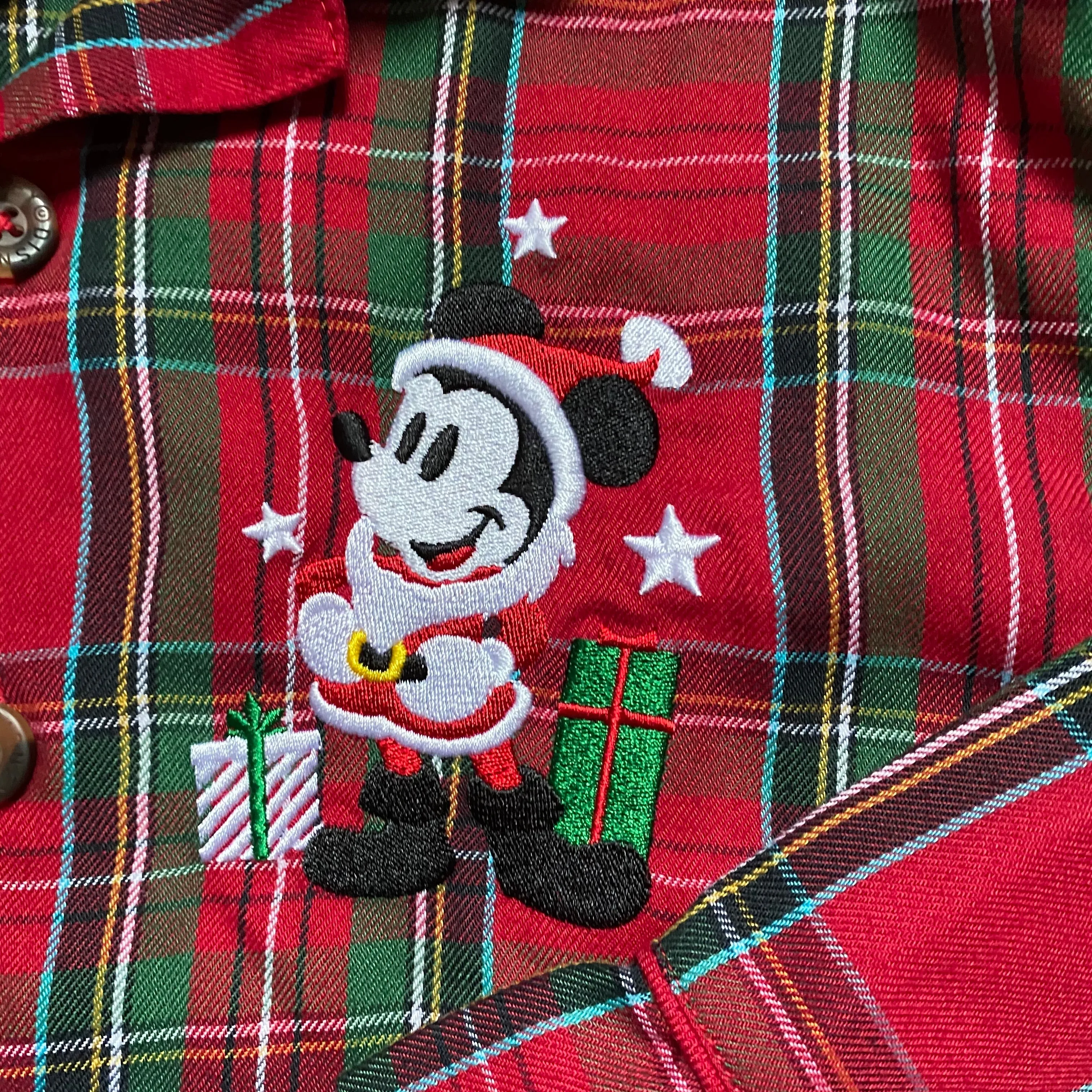 Disney Mickey Mouse Holiday Plaid Cotton Pajama Set