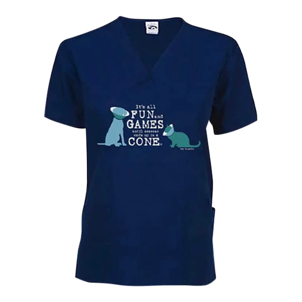 Dog is Good Scrub Top, Fun and Games Cat and Dog