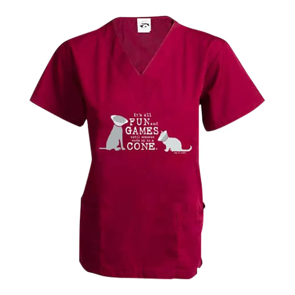 Dog is Good Scrub Top, Fun and Games Cat and Dog