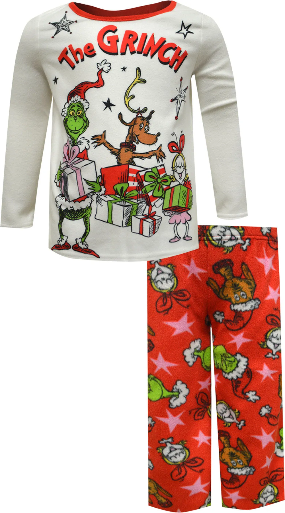 Dr. Seuss The Grinch Max and Cindy Lou Fleece Pajamas