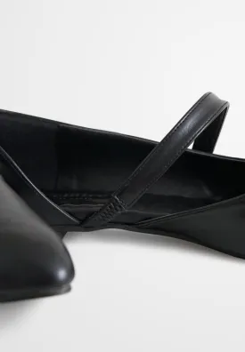 Elsie Elegant Pointy Flats - Black