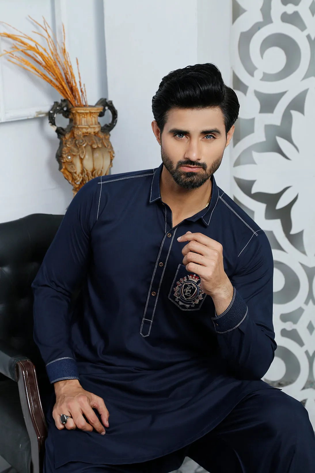 ER 484 Blue Edge Republic Kurta Pajama For Men