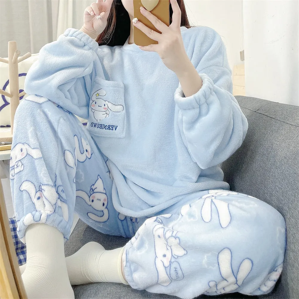 Fuzzy Cinna Pajama Set