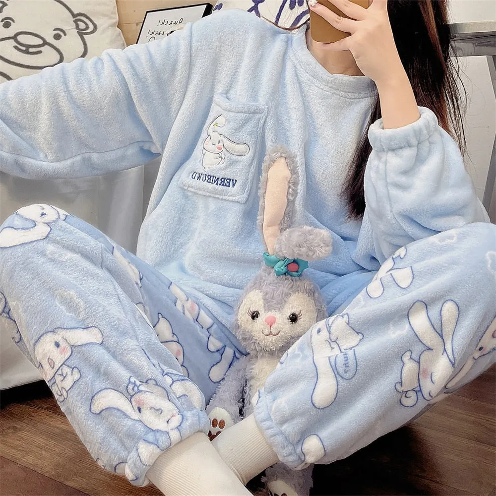 Fuzzy Cinna Pajama Set