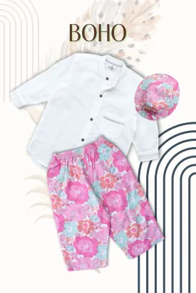 Girls Boho Resort Wear Set - White